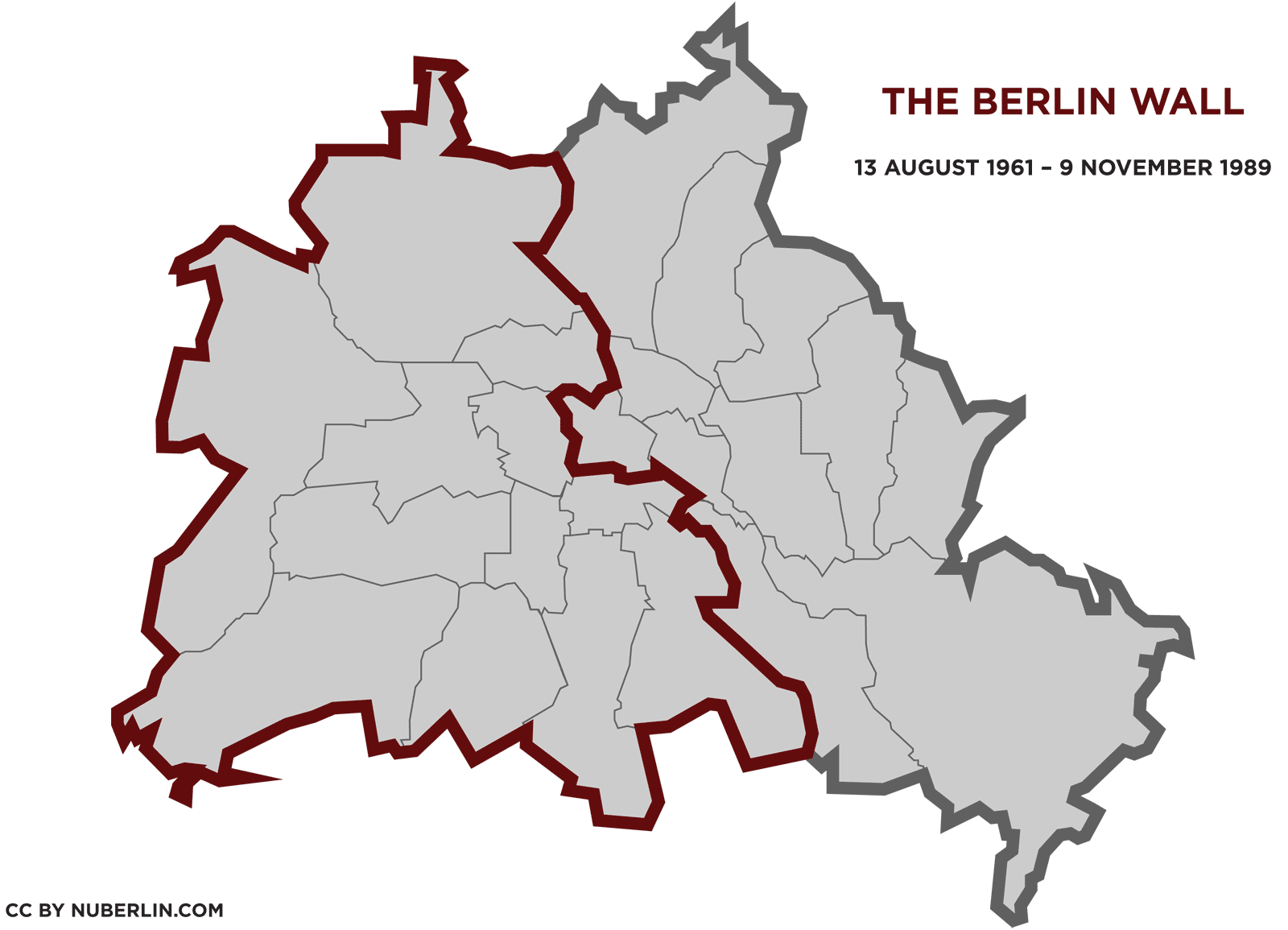 Berlin Wall Map 1961 1989 Nuberlin 