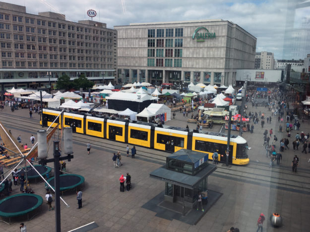 Berlin Public Transport: a Tram crossing Alexanderplatz