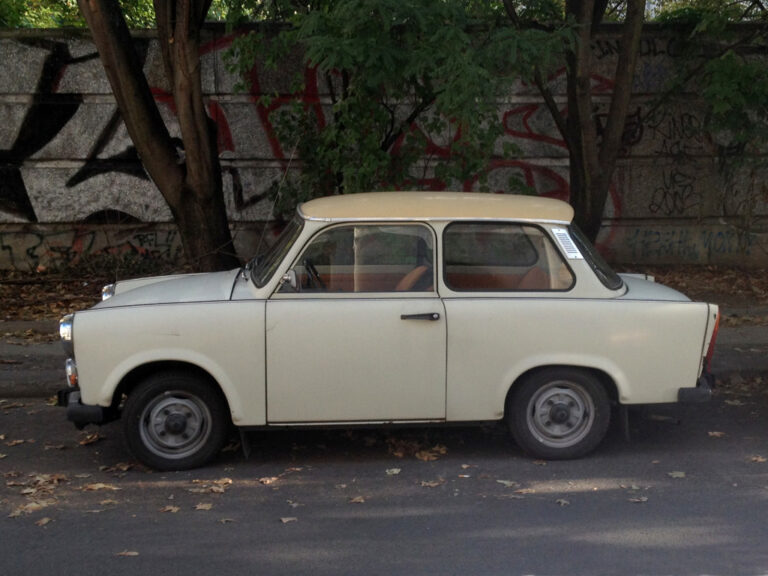 The Trabi / Trabant a Two Stroke Car from East Germany nu Berlin