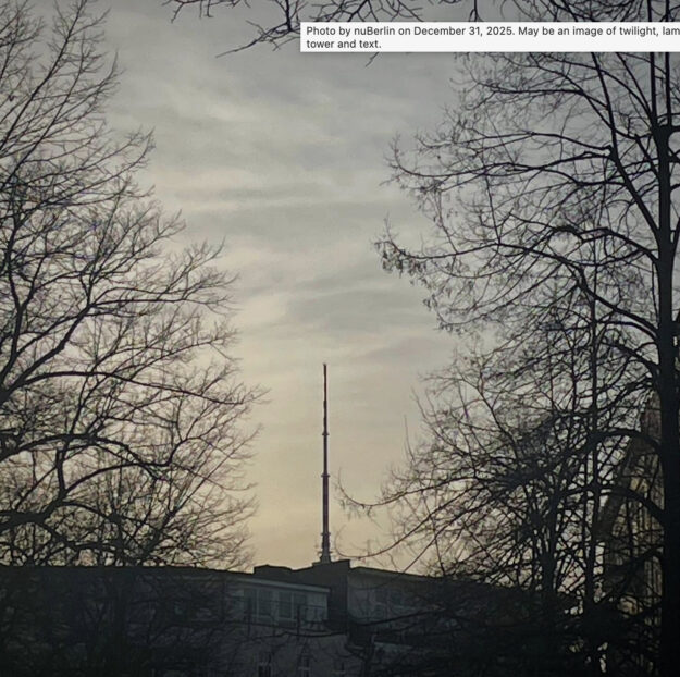 Berlin winter view with silhouettes