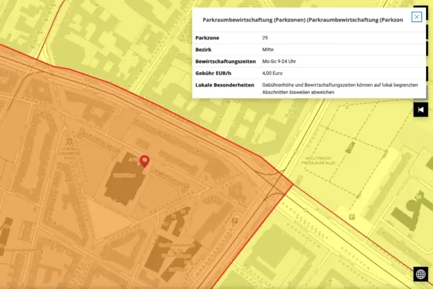 Parkzonen und Parkgebühren in Berlin